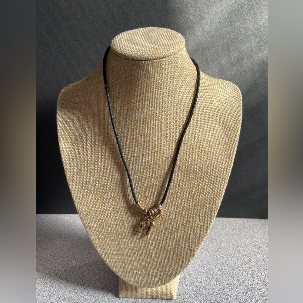 Bronze Toned Hammered Giraffe Robe Necklace